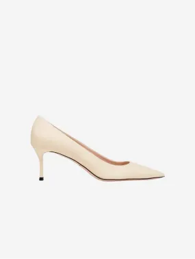 10am Monday at the Office Vegan Leather Heels | Light Beige