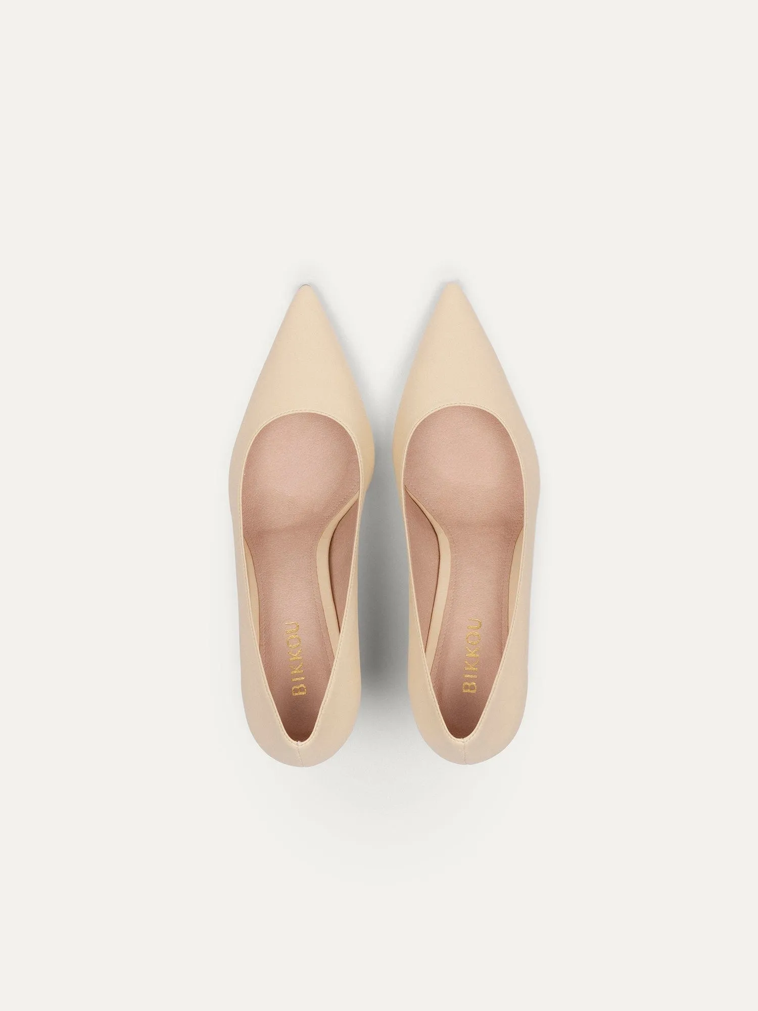 10am Monday at the Office Vegan Leather Heels | Light Beige