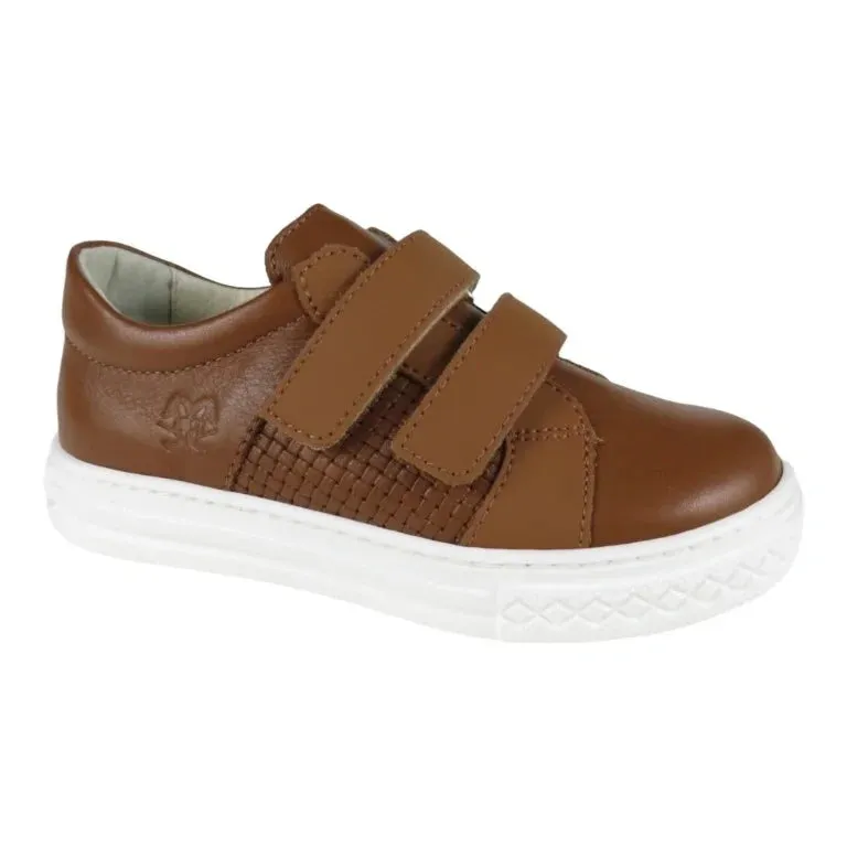 878 - Tan Soft Leather Sneaker for Boy by London Kids