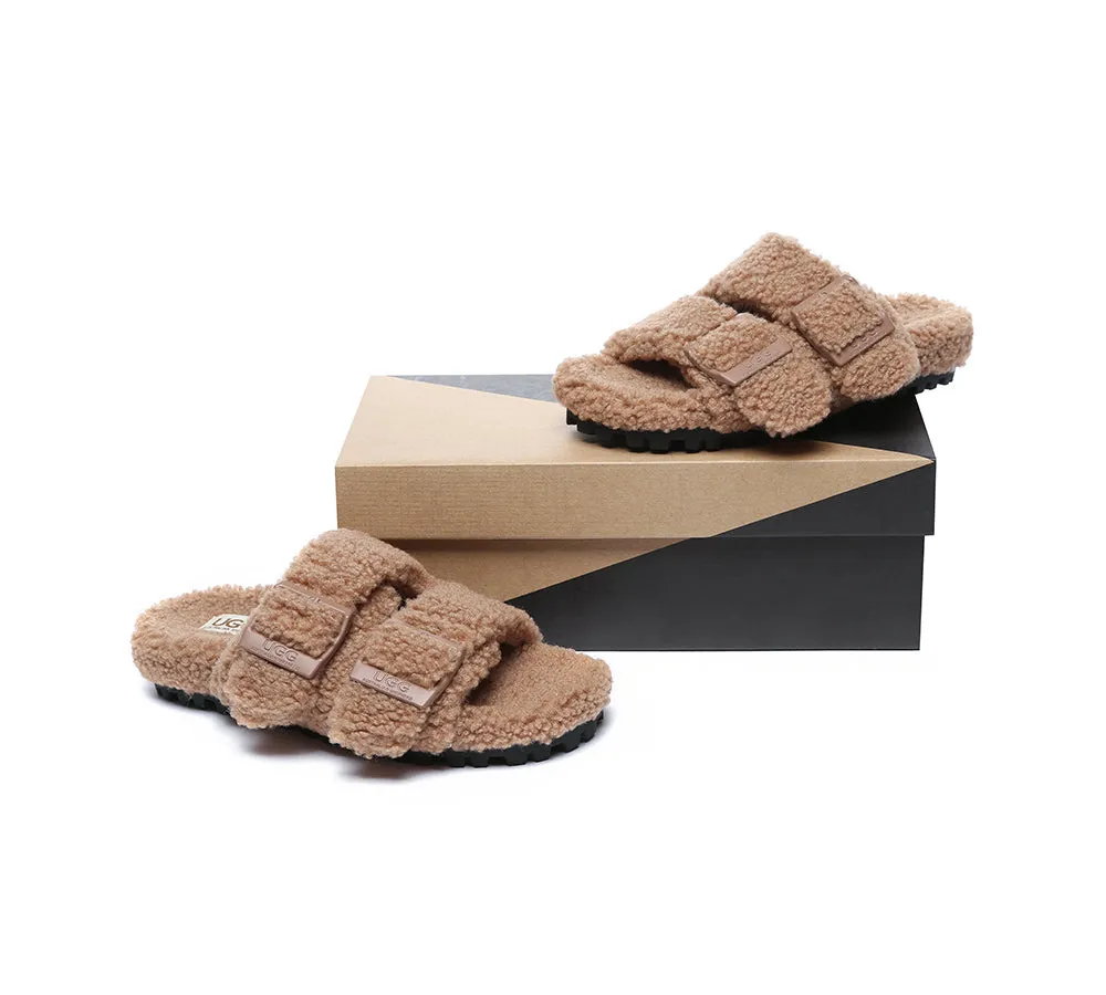 AUSTRALIAN SHEPHERD® UGG Women Shearling Buckle Sandal Slides Jennie