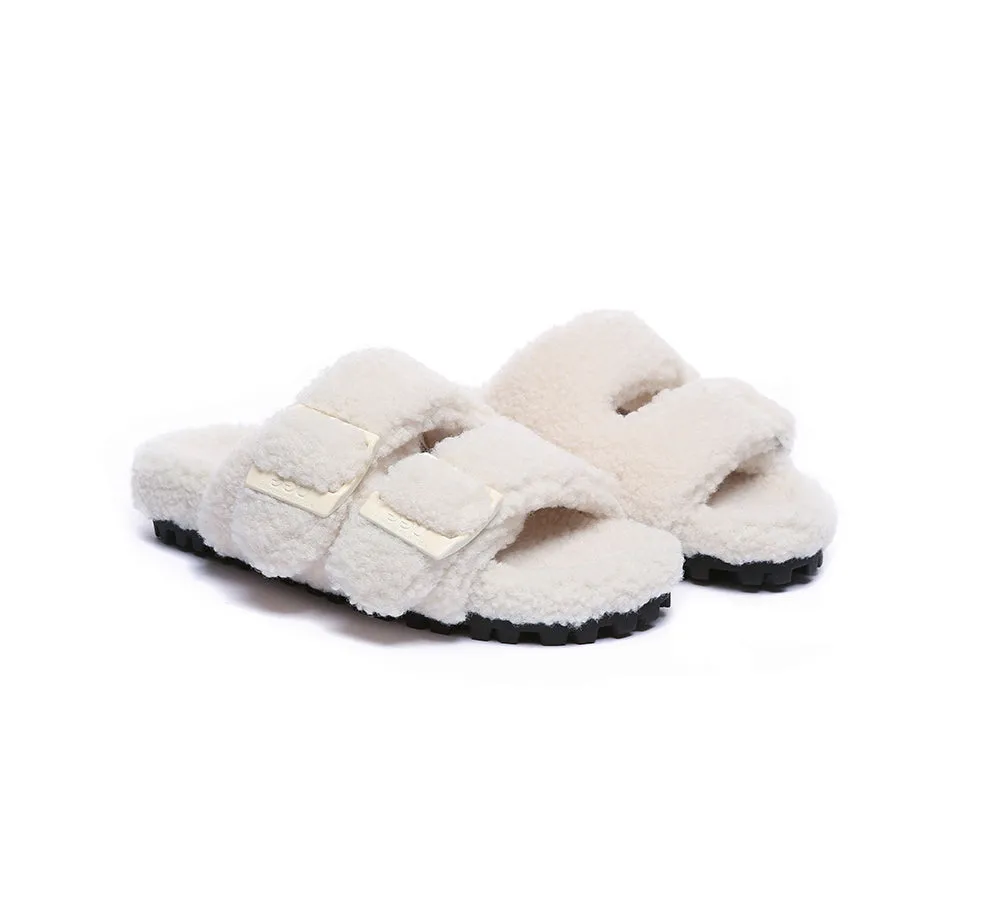 AUSTRALIAN SHEPHERD® UGG Women Shearling Buckle Sandal Slides Jennie