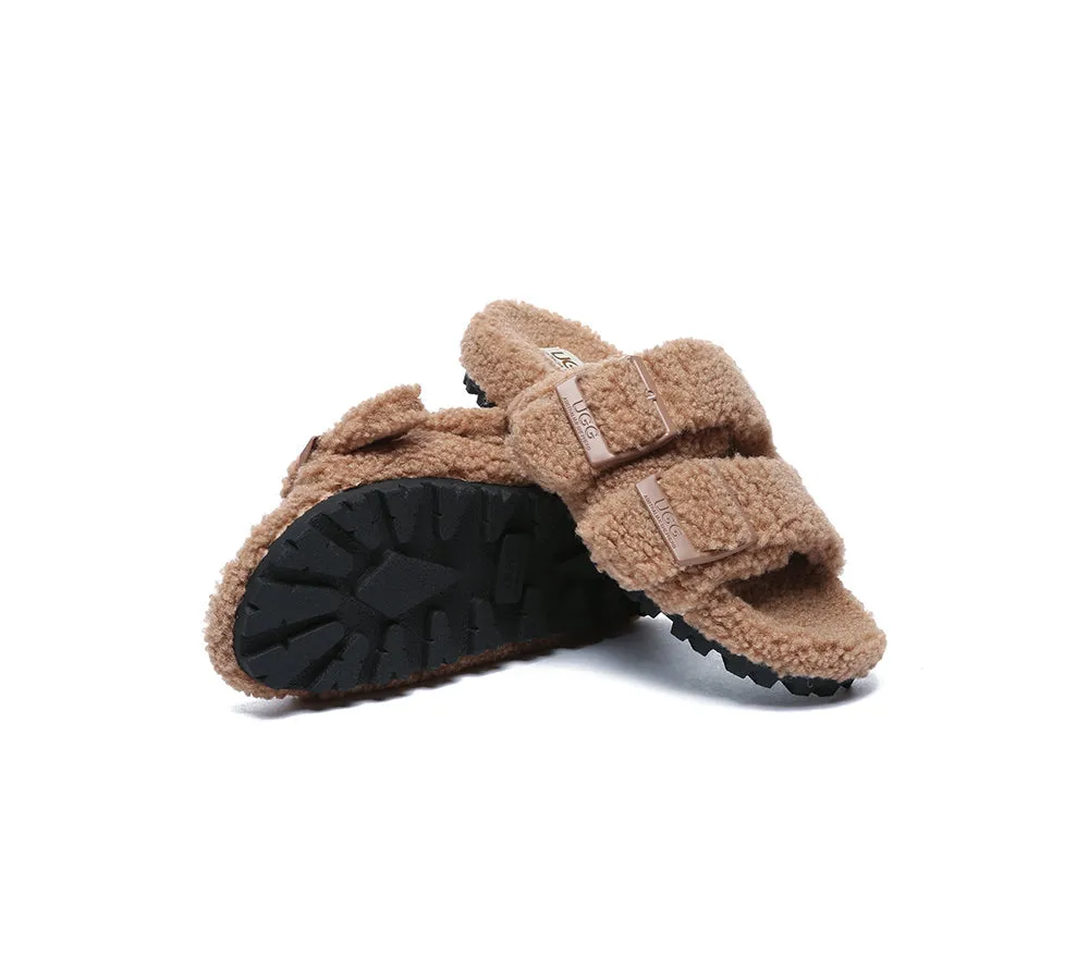 AUSTRALIAN SHEPHERD® UGG Women Shearling Buckle Sandal Slides Jennie