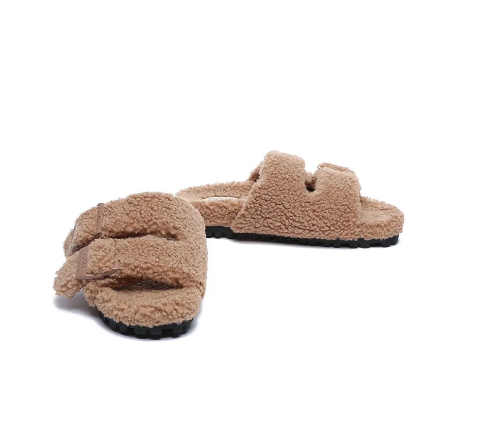 AUSTRALIAN SHEPHERD® UGG Women Shearling Buckle Sandal Slides Jennie