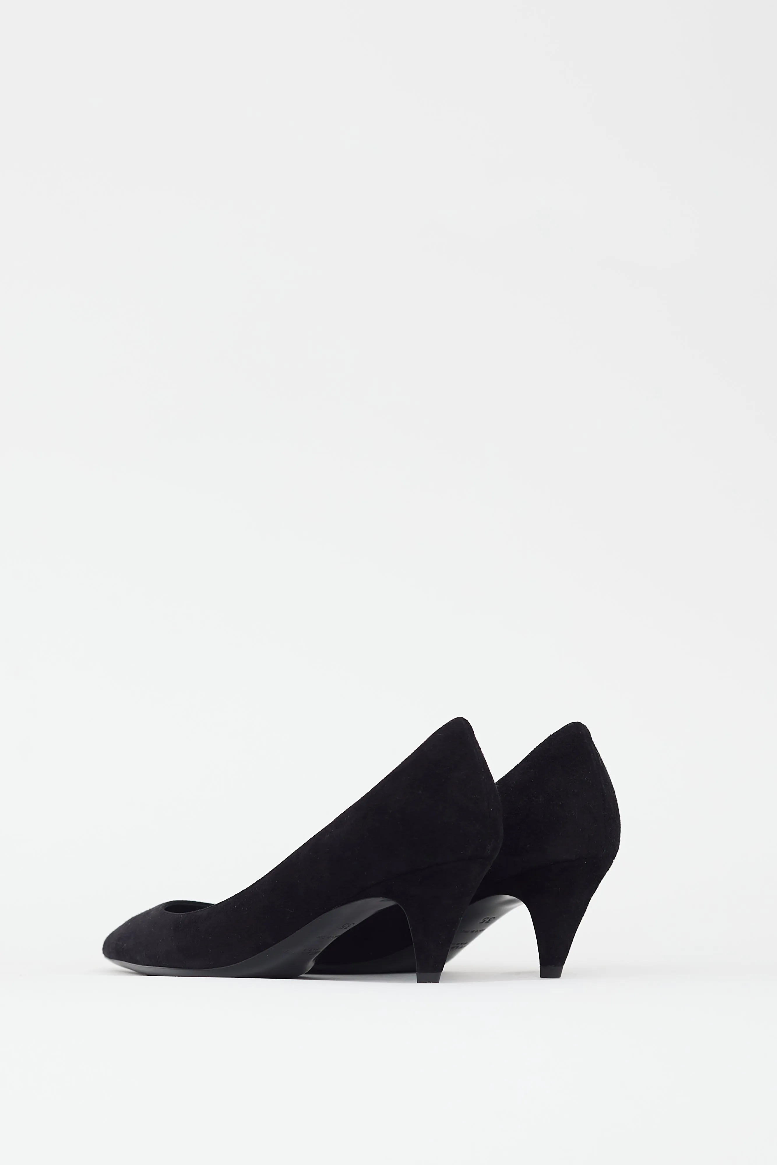 Black Suede Charlotte 55 Low Heel Pump