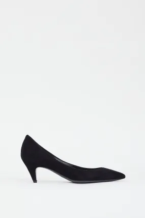 Black Suede Charlotte 55 Low Heel Pump