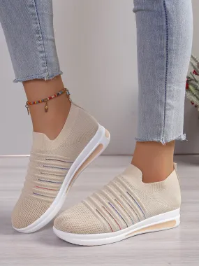 Breathable Mesh Wedge Sneakers