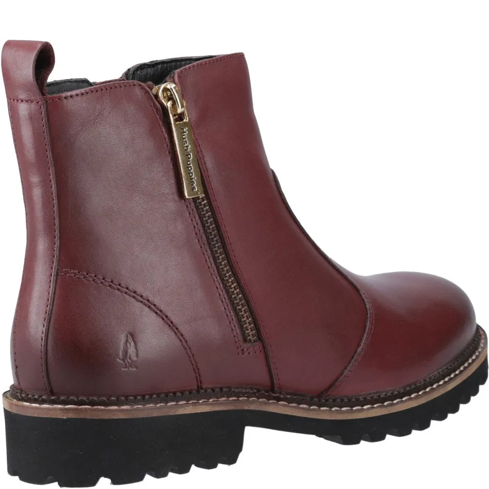 Burgundy Grace Zip Boots