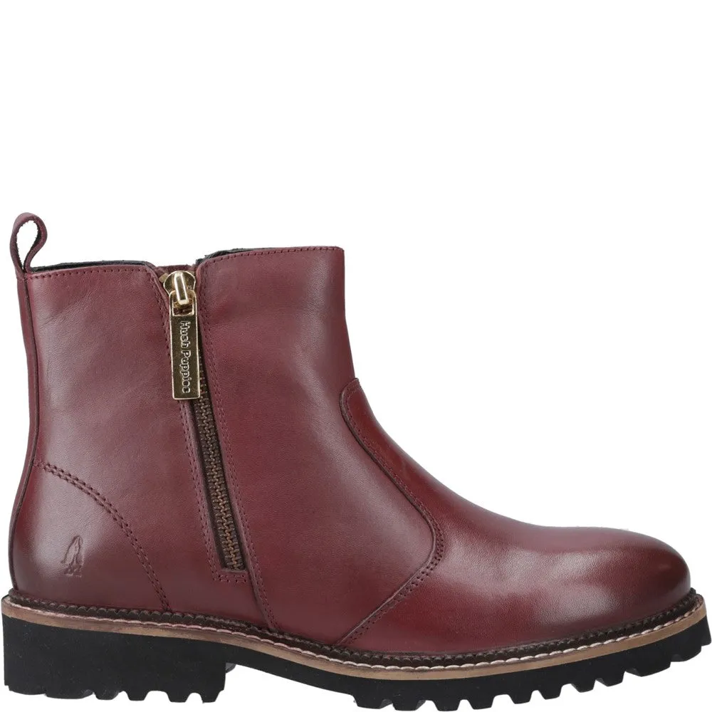 Burgundy Grace Zip Boots