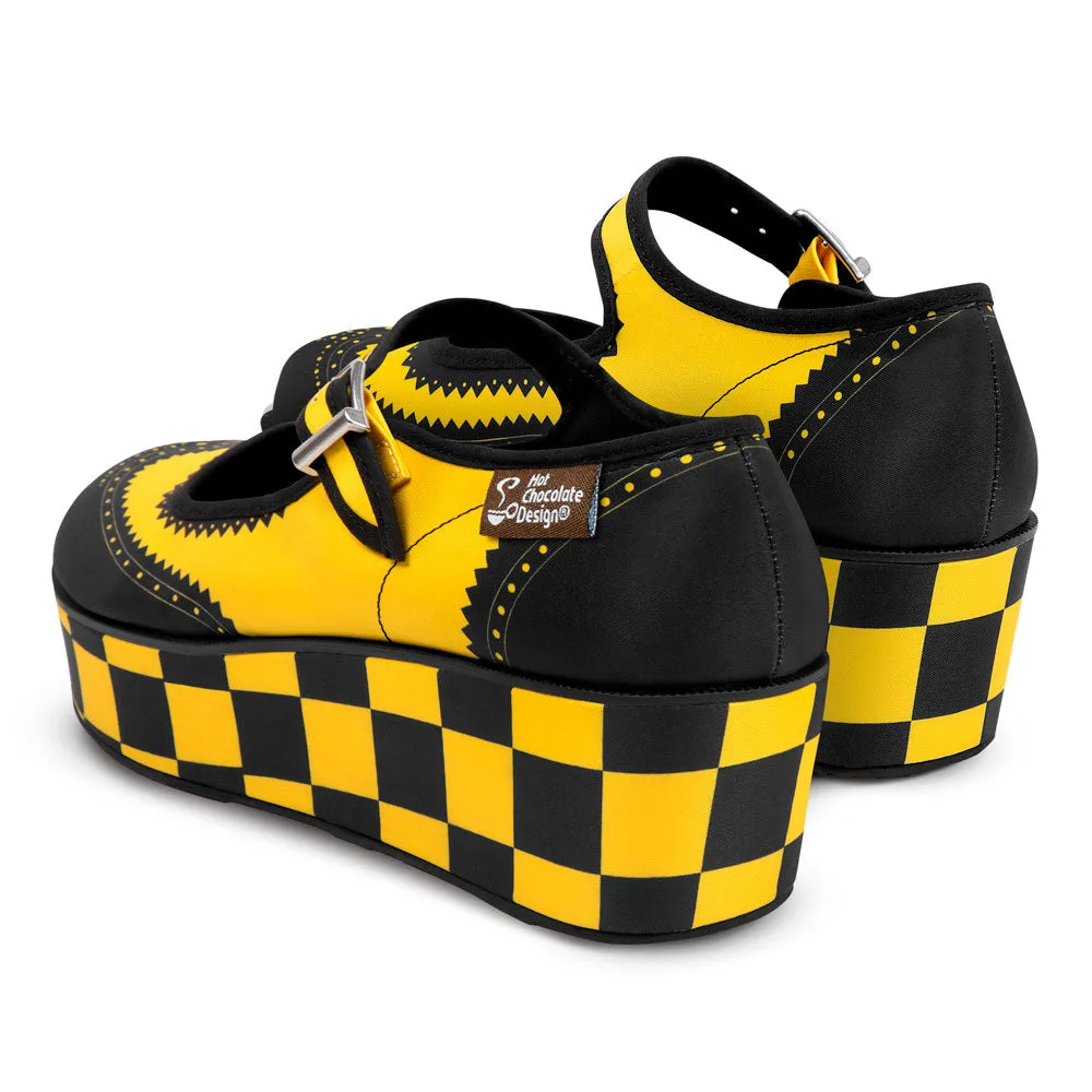 Chocolaticas® Havana Checkers Yellow Women's Mary Jane Platform