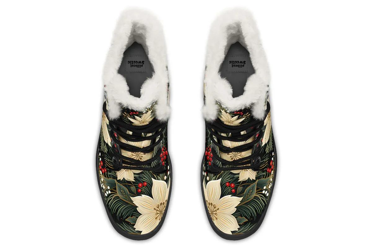 Christmas Flora Faux Fur Boots