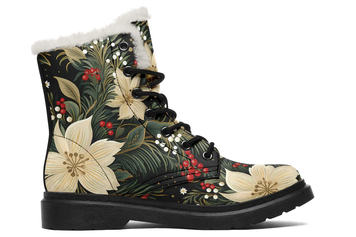 Christmas Flora Faux Fur Boots