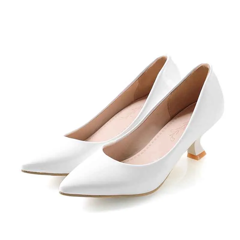 Classic Slip on Dress Shoes 50mm Stilettos Pointed Toe Low Heel Pumps