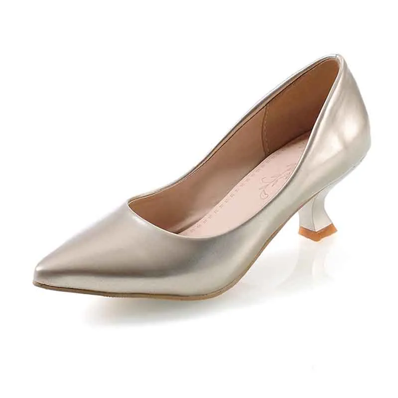 Classic Slip on Dress Shoes 50mm Stilettos Pointed Toe Low Heel Pumps