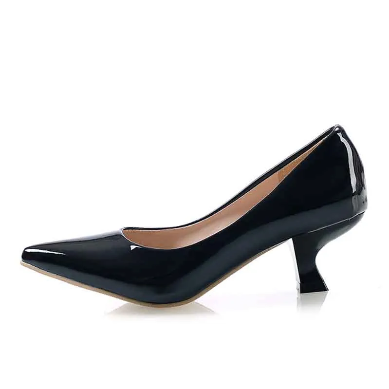 Classic Slip on Dress Shoes 50mm Stilettos Pointed Toe Low Heel Pumps