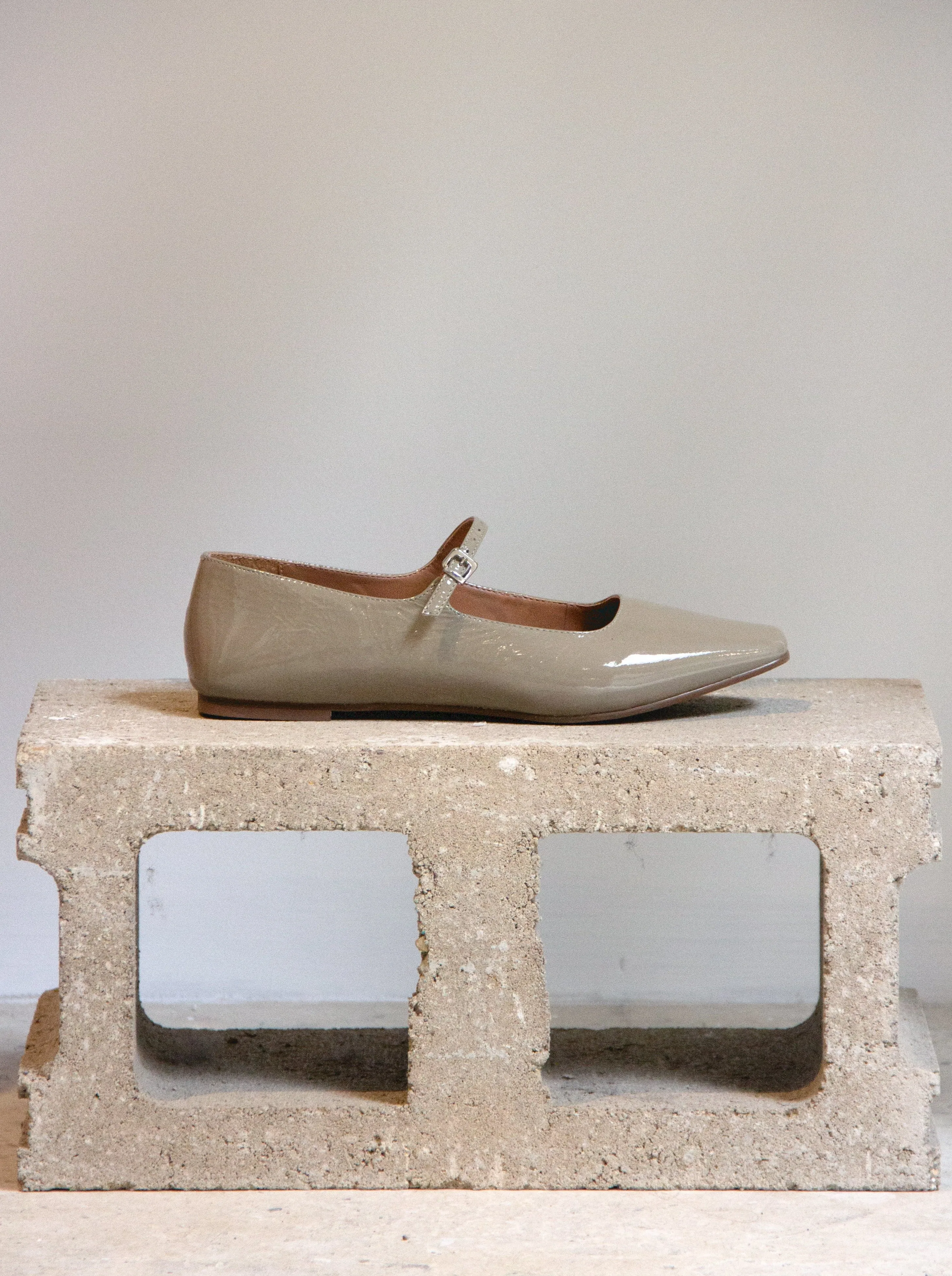 Intentionally Blank Helsinki Smoke Gray Mary Jane Flats