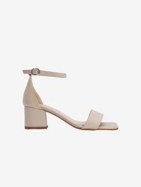 Iva Vegan Leather Low Heel | Beige