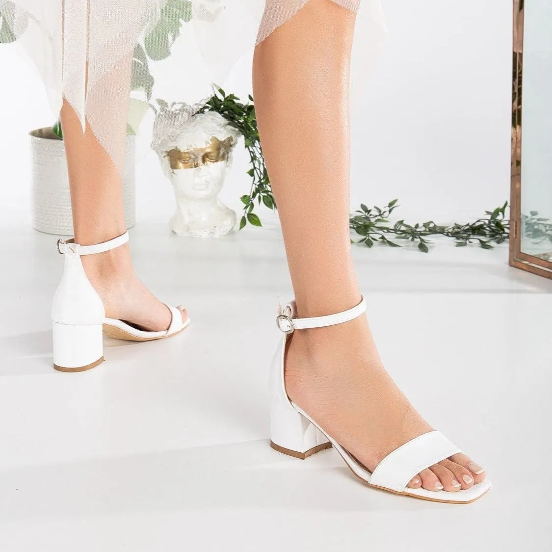 Iva - White Low Heel