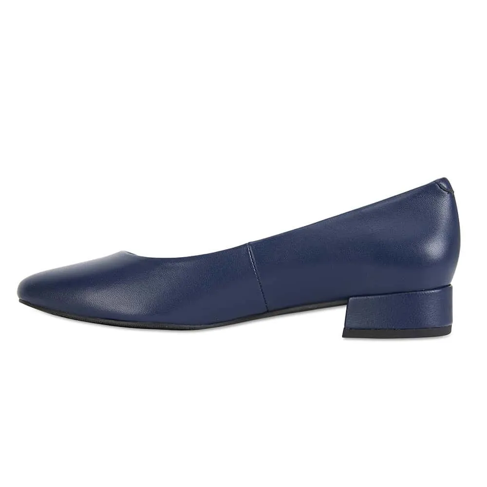 Janine Heel in Navy Leather