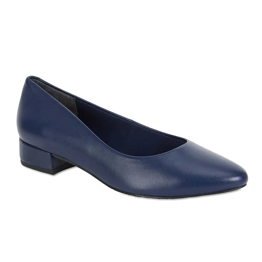 Janine Heel in Navy Leather