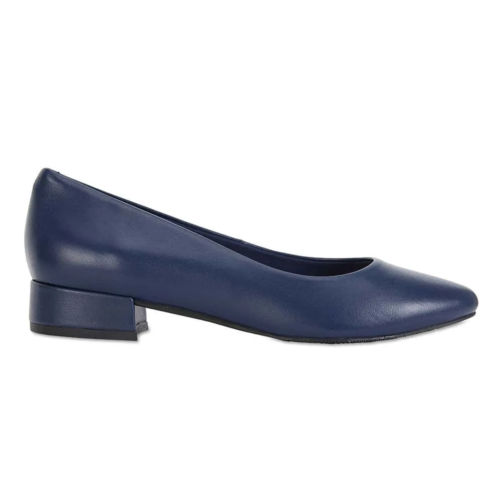 Janine Heel in Navy Leather