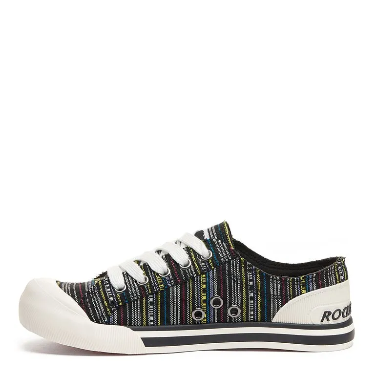 Jazzin Black Aloe Multi Stripe Trainers