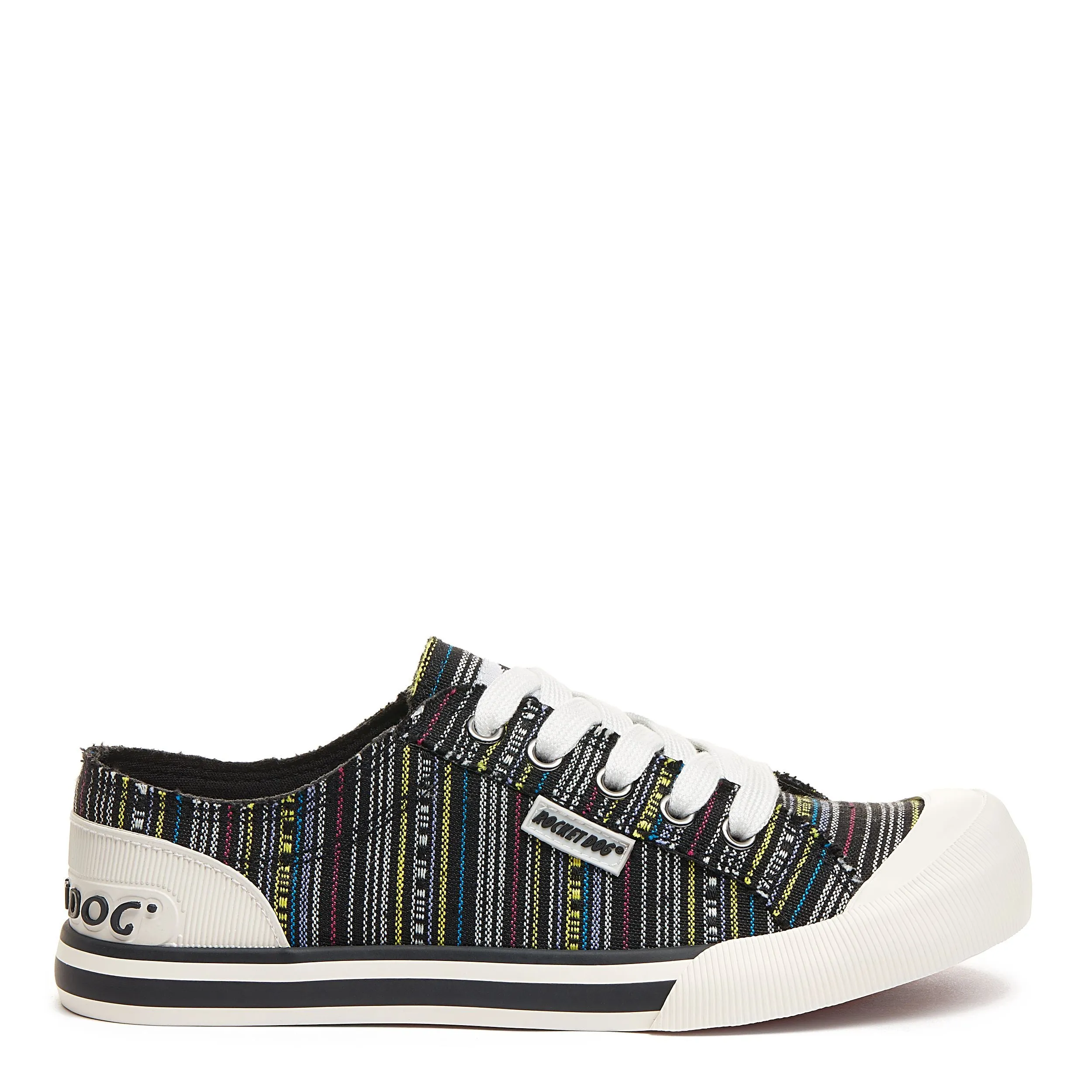 Jazzin Black Aloe Multi Stripe Trainers