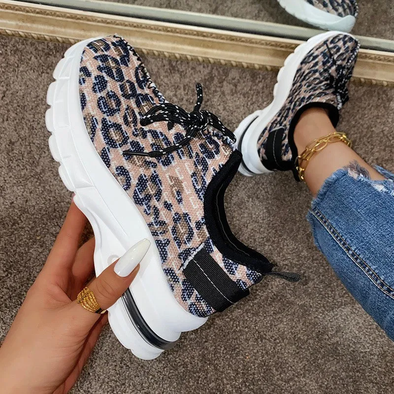 Leopard Print  Platform Casual Sneakers