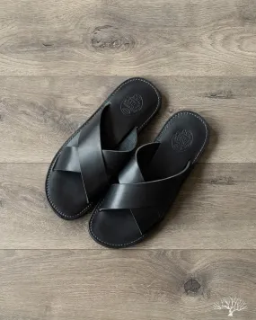 OGL x Dr. Sole Leather Cross Sandals - Black