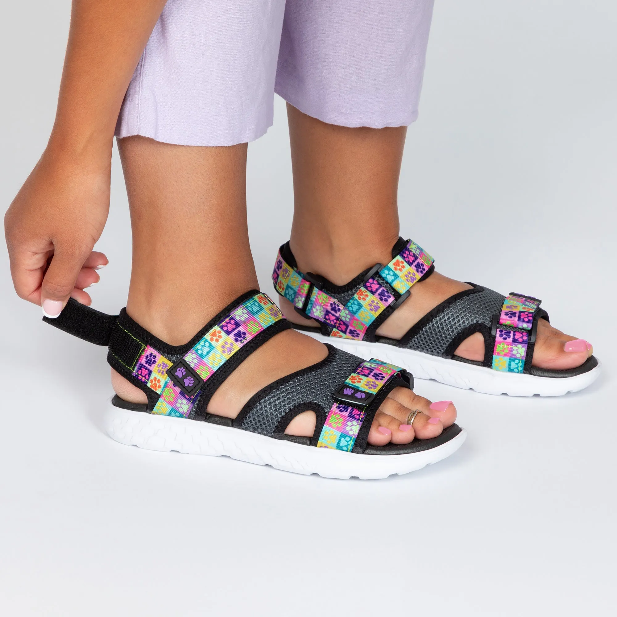 Paw Print Adjustable Comfort Sandals