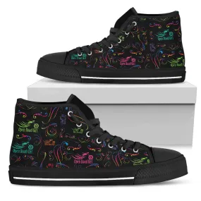 Rainbow Scatter Design "Open Road Girl" Women's High Top Sneakers