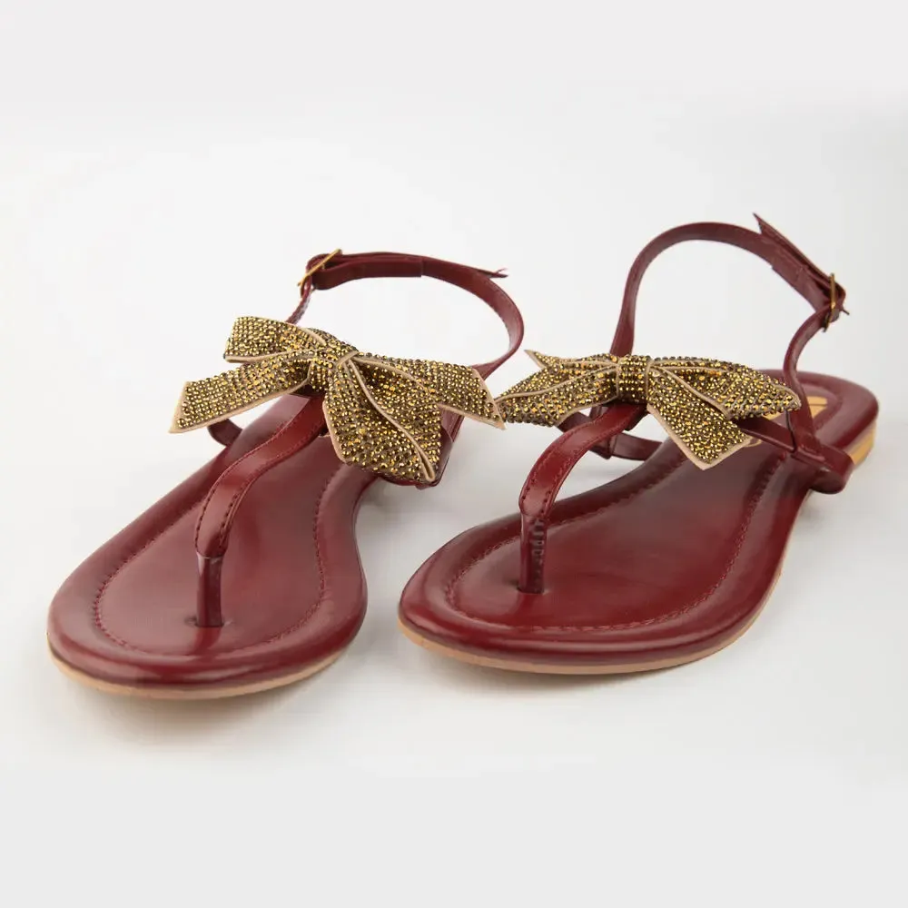 Sequence Tie Sandal Maroon