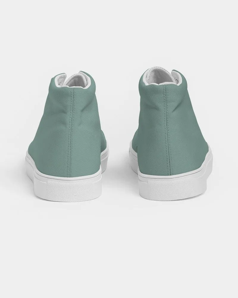 Shaded Pale Pastel Green Gray High-Top Canvas Sneakers | Women's | C30M0Y22K30