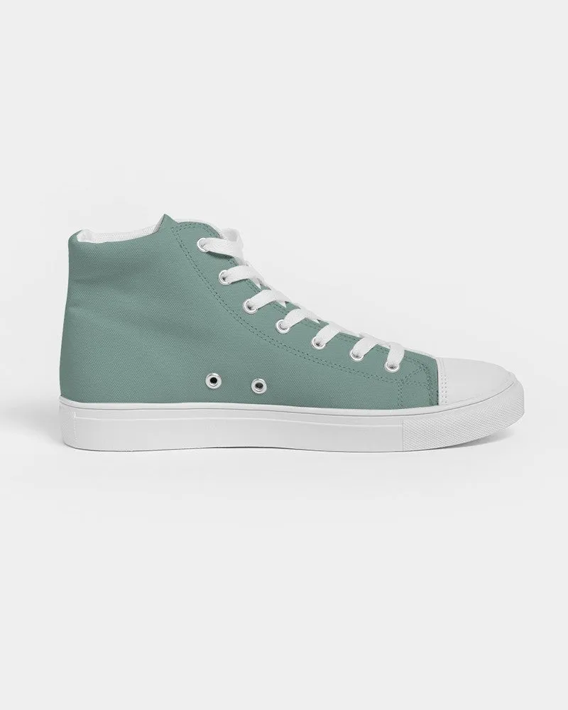 Shaded Pale Pastel Green Gray High-Top Canvas Sneakers | Women's | C30M0Y22K30