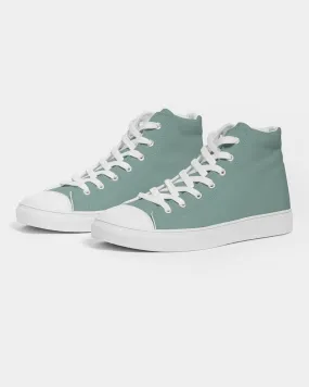 Shaded Pale Pastel Green Gray High-Top Canvas Sneakers | Women's | C30M0Y22K30