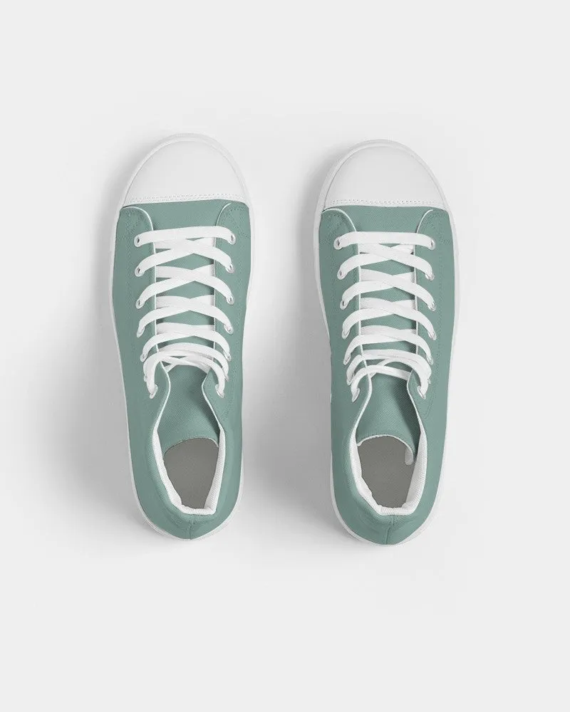 Shaded Pale Pastel Green Gray High-Top Canvas Sneakers | Women's | C30M0Y22K30