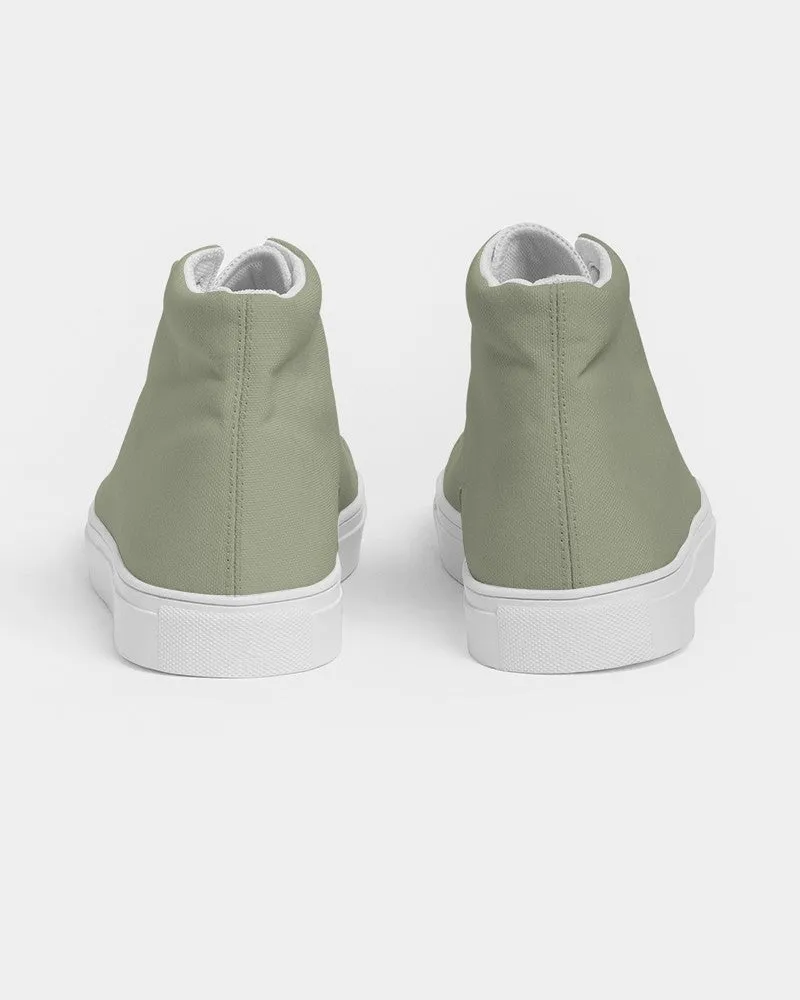 Shaded Pale Pastel Warm Green Gray High-Top Canvas Sneakers | Men's | C8M0Y30K30