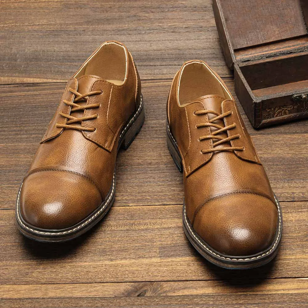 The Merani - Leather Cap Toe Sneakers For Men