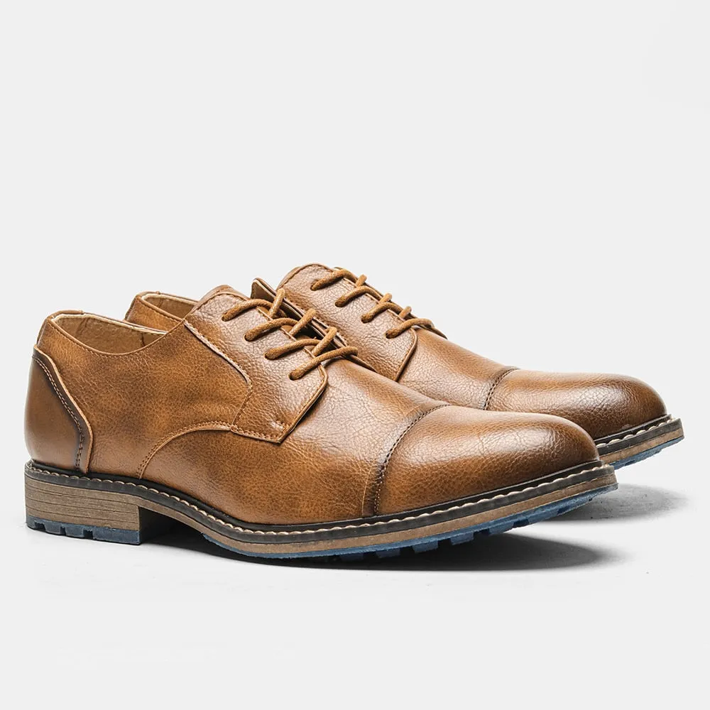 The Merani - Leather Cap Toe Sneakers For Men