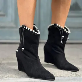 Wedge Heel Suede Boots