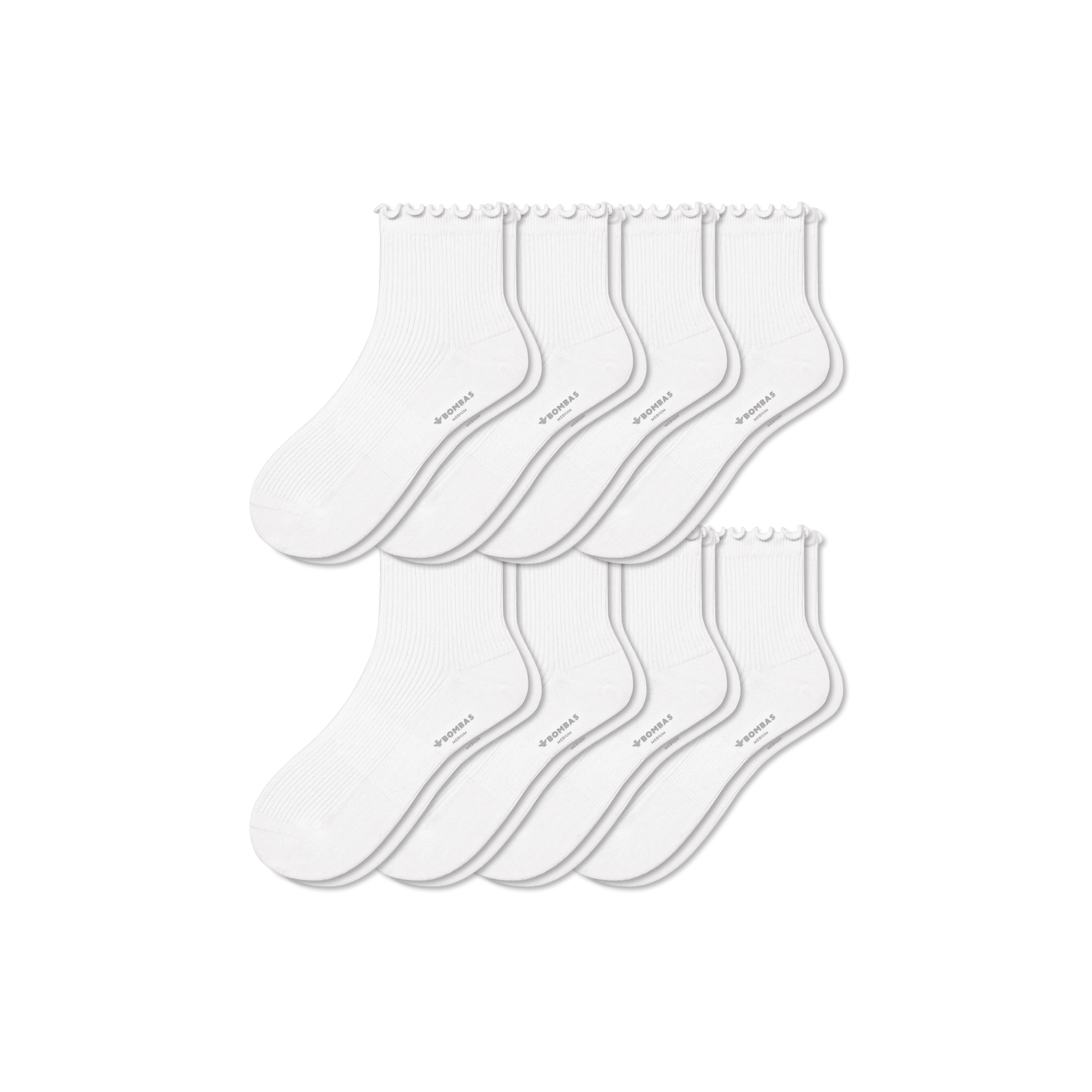 Women's Ruffle Rib Quarter Sock 8-Pack